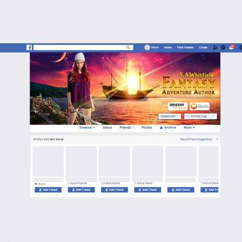 Facebook Banner Fantasy Author Design