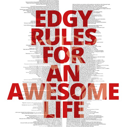 Typographic Posterdesign "STAY EDGY. BE AWESOME."