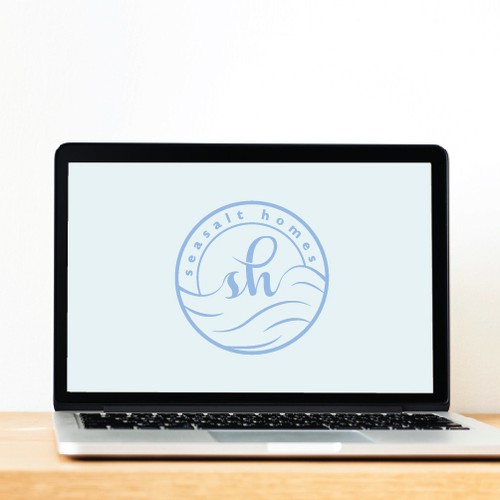 SH lettering concept with sea