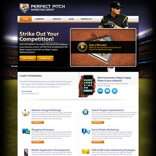 Create the next website design for Perfect Pitch Marketing