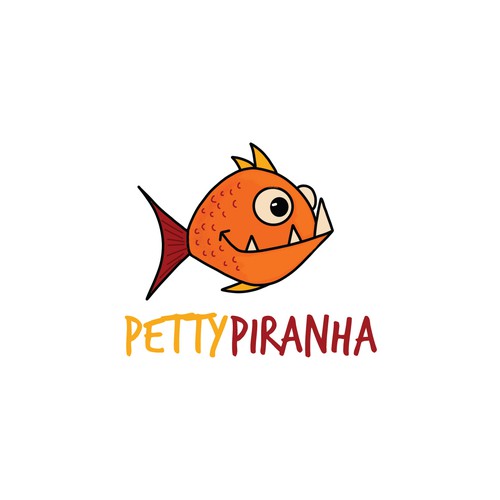 Quirky hand drawn piranha