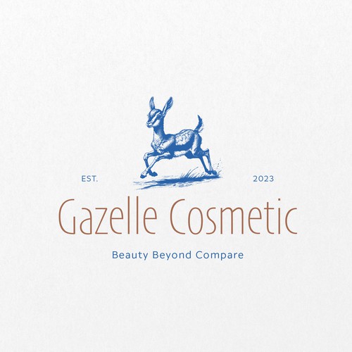 Gazelle Illustration Logo Concept with Classic Style