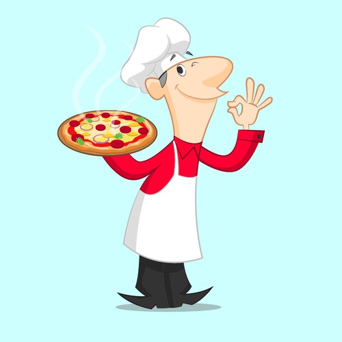 Italian Pizza Chef Caracature