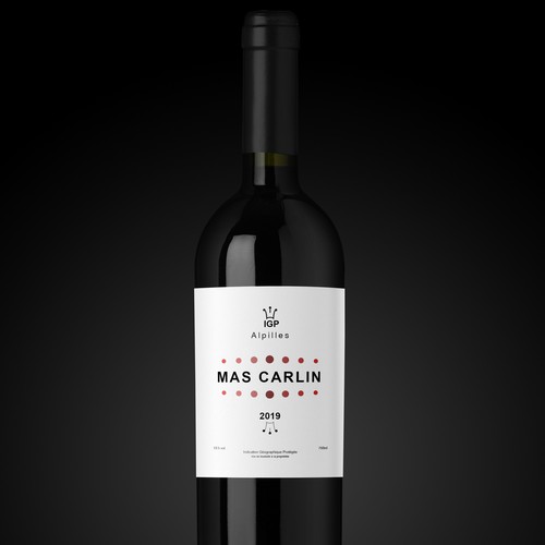 Design minimaliste d'une étiquette de vin pour MAS CARLIN