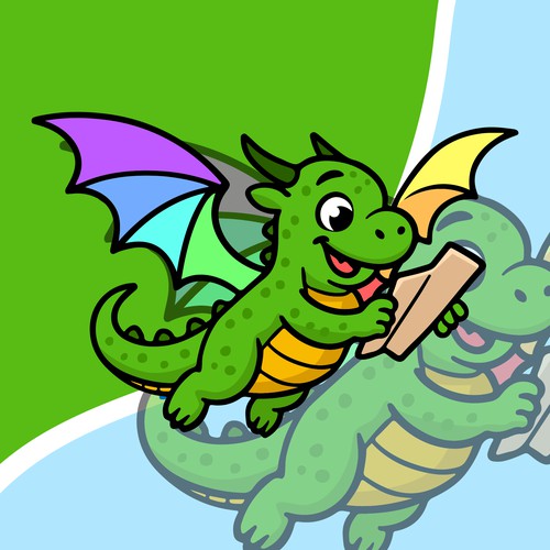 Cartoon dragon mascot logo