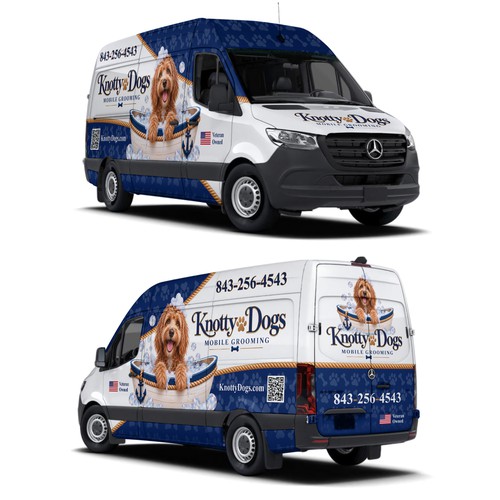 Knotty Dogs Mobile Grooming Wrap Van Designs