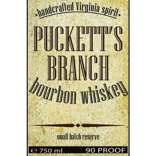 Create a premium bourbon label for Puckett's Branch