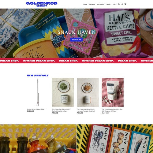 Square website for Goldenrod Grocery store