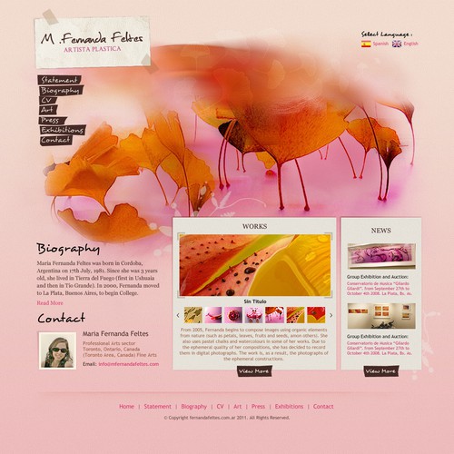 Create the next website design for Personal website "Maria Fernanda Feltes"