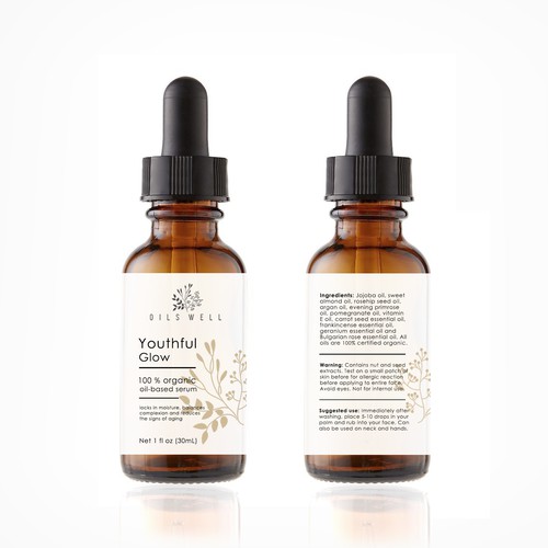 Natural Face Serum Label