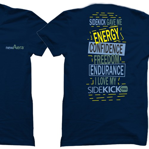 Design a t-shirt for SideKick; a product that renews life by empowering breathing and increasing energy