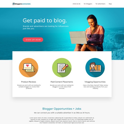 WorPress Theme Concept for a blogging platform