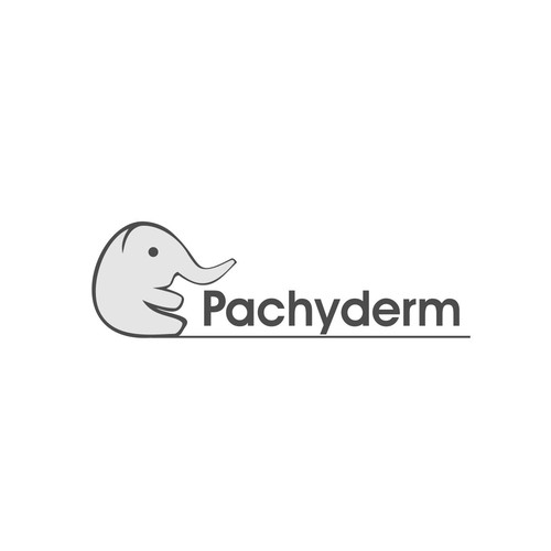 Create a simple, artsy pachyderm illustration with brand name for The Pachyderm Brand