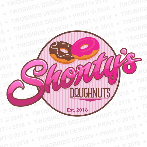 Retro-inspired logo for Donut Shop