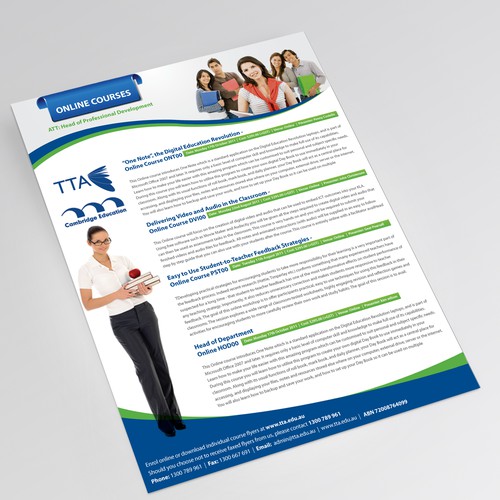 Create the next postcard or flyer for Teacher Training Australia