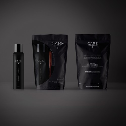 Masculine Dark Packaging Design for Shoe Cleaner Kit