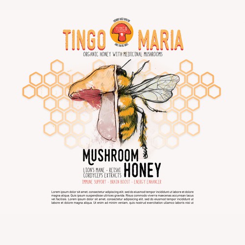 Mushroom Honey Label concept V1