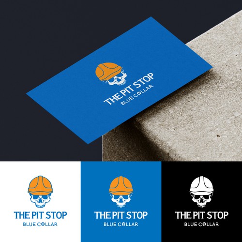 Classic Logo Concept for The Pit Stop Blue Collar