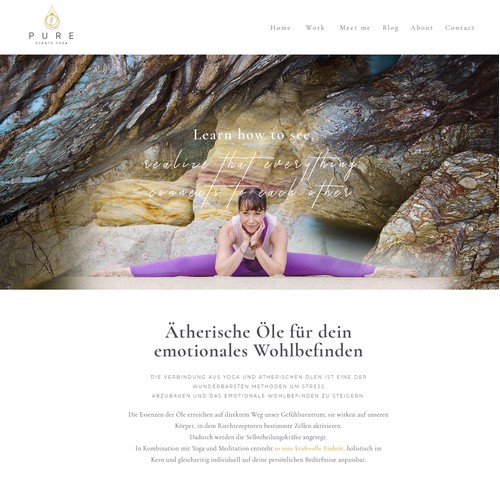 1-1 Project for Pure Scents Yoga - 'Work' page
