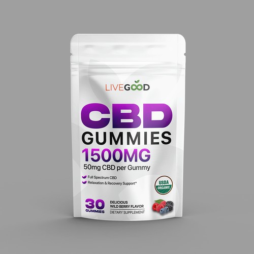 Packaging design for CBD Gummies - LiveGood Company