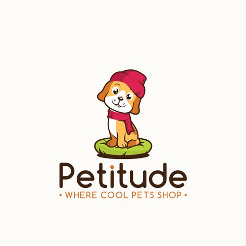 use dog and winter clothes logo for petitude