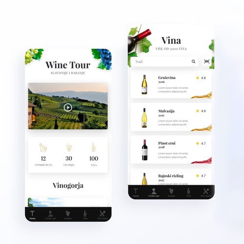 Wine tour app