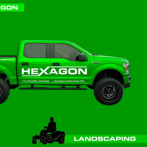 Hexagon Truck illustration. Car Design. Truck Design. Car Wrap