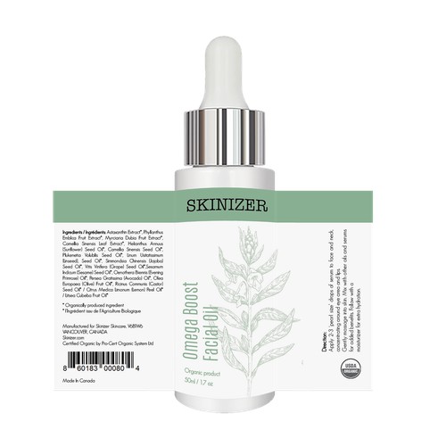 Product Label for facial oil