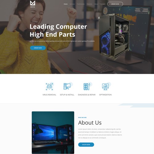 Design the MXG Gaming PC Website