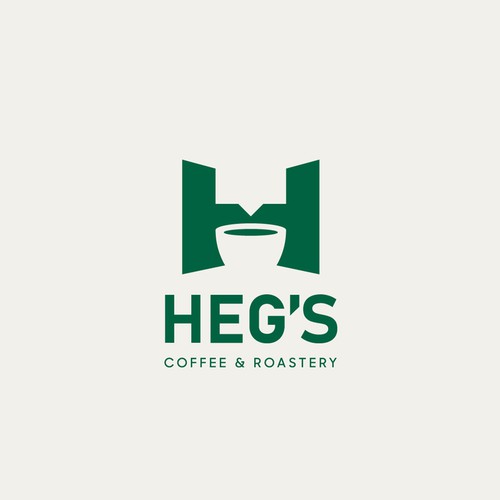 Negative Space logo for Hegs Coffee & Roastery, Indonesia.