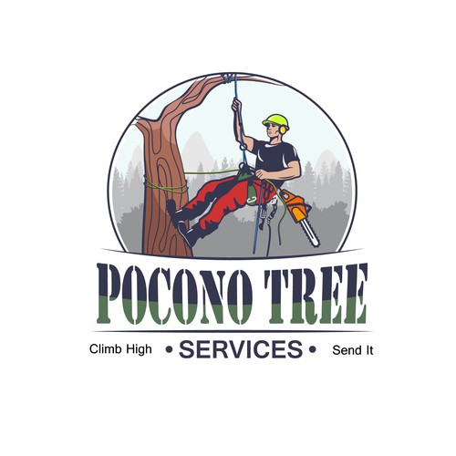 Toxic masculinity tree service logo
