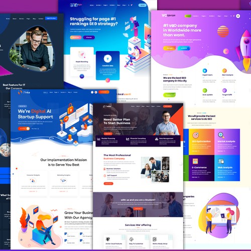 PSD website, PSD Website design, PSD Landing Page, Photoshop web template, UI UX Design