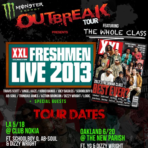 New postcard or flyer wanted for Monster Energy Outbreak National XXL Tour