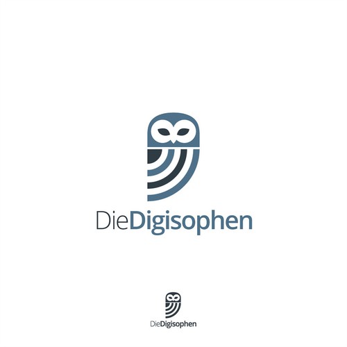 Logo That Combines Digitization (digital communication) and Philosophy.