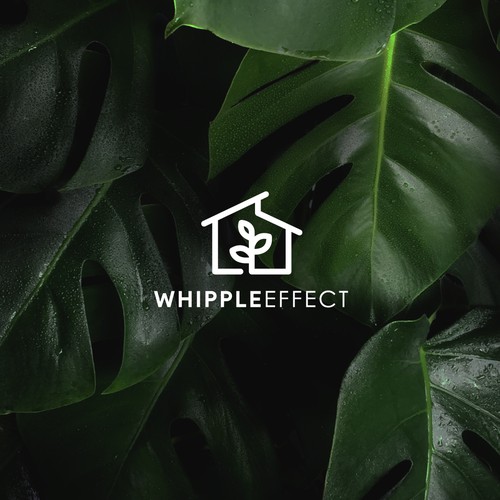 clean line art greenhouse logo style for WHIPPLE EFFECT