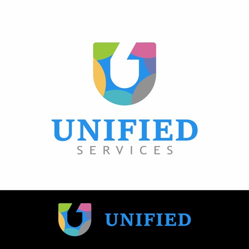 bold colorful logo concept for unified