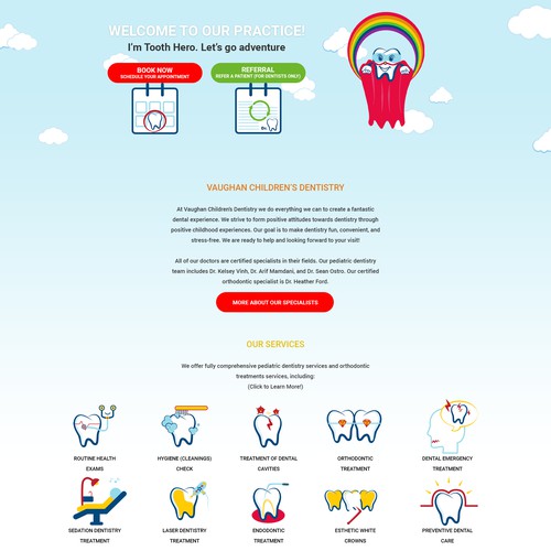 web design concept for children dentistry