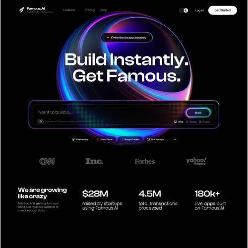 AI SaaS Landing Page - Web3, Glassmorphic Inspired