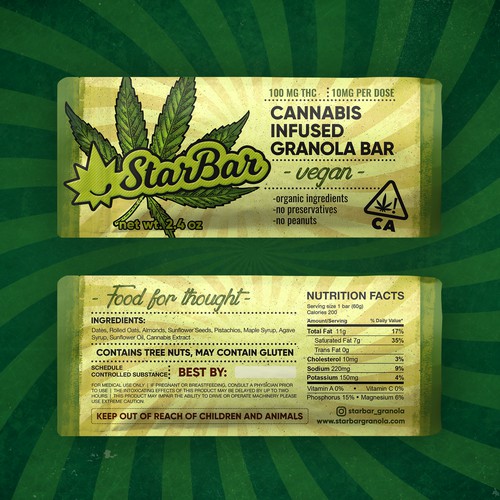 Design for cannabis granola bar