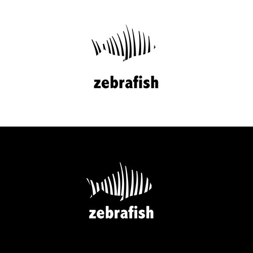 Negative space logo for zebrafish