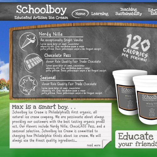 Website design for Schoolboy Ice Cream