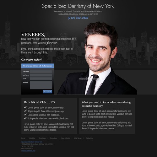 Premium landing page for top dentistry office in NY