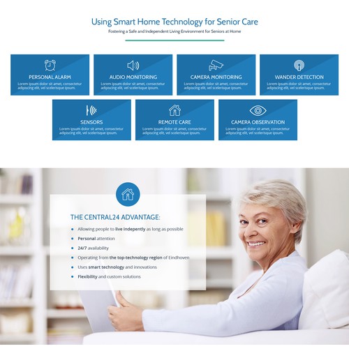 Landing Page Design for Central24, Senior Assisted Living