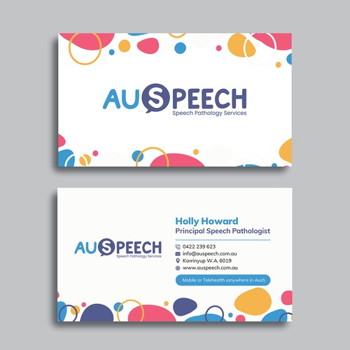 KIDS SPEECH THERAPIST Business Cards 