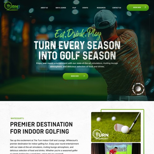 Website For a Indoor Golf Bar