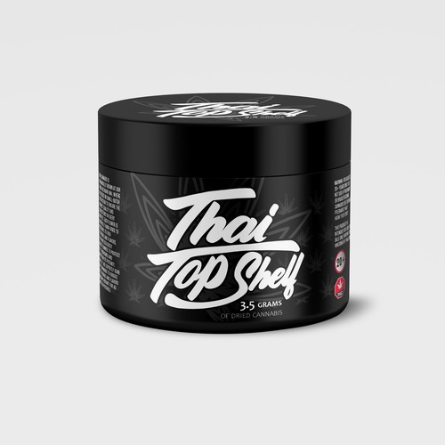 Luxury Cannabis Jar Label Design for High-End Thai Brand