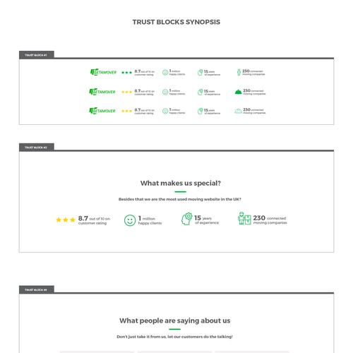 Trust Blocks Design for Website