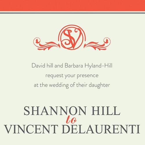 Shannon & Vince Wedding invitation