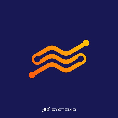 A minimalist, circuit-inspired, fluid letter 'S' logo.