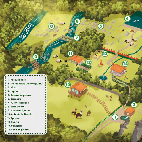 Map illustration for natural park